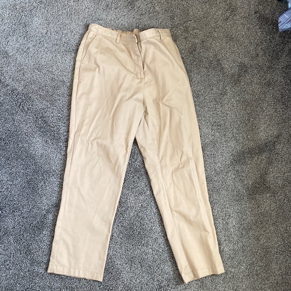 Lands End Khaki Colored 12P Straight Leg Chino Pants